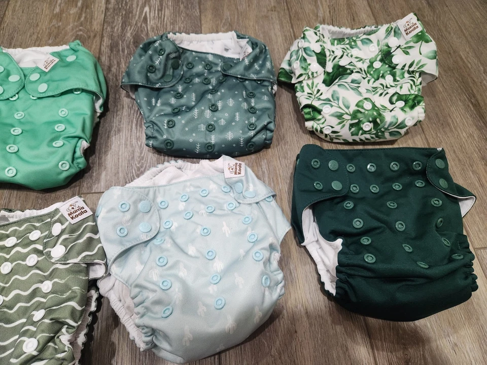 Mama Koala лот из 10 многоразовых тканевых подгузников-10 вставок один размер унисекс новый - Изображение 4 из 4