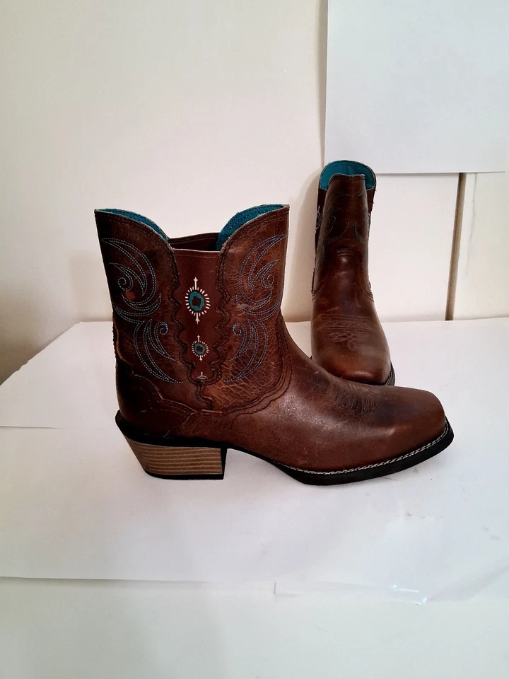 Botas Justin L9514 Mujer Cuero Vaquero Western Talla 8B Usadas 1X Foto 2 de 4