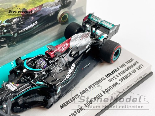 Mercedes F1 W12 44 Lewis Hamilton Spain 2021 100th Pole & Winner 1:43 MINICHAMPS - Picture 5 of 8