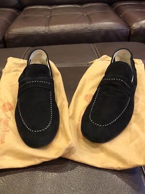 Barcelo Biagi Black Suede Loafers Sz US 8 IT 41 Made in Italy