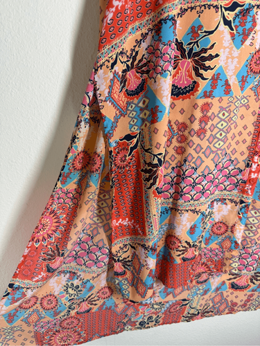 Zac & Rachel Women’s Bohemian Button Down Long Line Peach Dress Size 3X - Picture 4 of 14