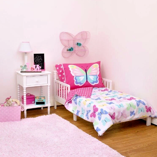 Carter's Butterflies 4-teiliges Kleinkind-Bettwäsche-Set, Wendebett in einer Tasche NEU - Bild 1 von 13