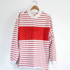 guess red and white striped shirt