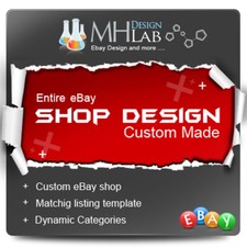 Professional Custom ebay Shop Store Design Complete Pages + Listing Template