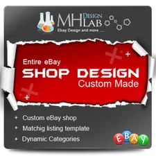 Professional Custom ebay Shop Store Design Complete Pages + Listing Template