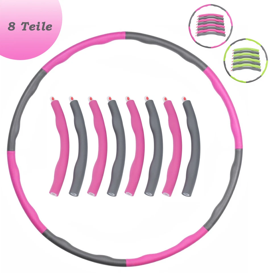 8 Teile Hula Hoop Fitness Reifen Schaumstoff Bauchtrainer Fitnesstraining - Bild 4 von 4