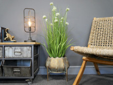 Gold Plant Pot, Indoor Vintage Planter With Legs, Cachepot 31cms Wide 30cms H