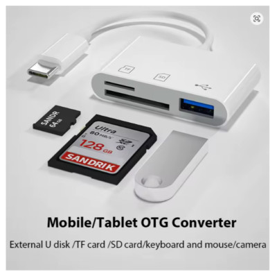 USB-C Kartenleser OTG   SD, microSD & USB 3.0 Adapter für iPad, MacBook