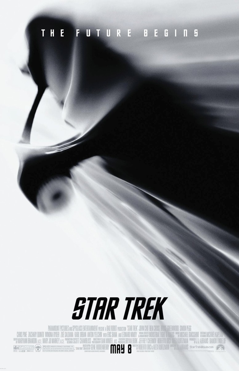 AA4091 Star Trek Film By JJ Abrams 2009 White Movie Poster 11x17
