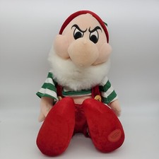 Disney Store Grumpy Christmas Elf Plush 12" Snow White Seven Dwarfs Holiday