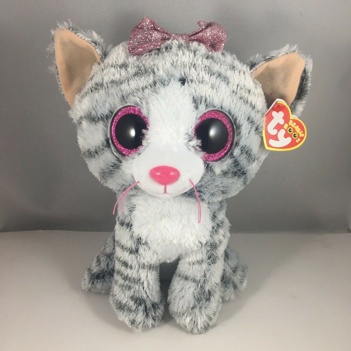 TY Beanie Boos KIKI the Grey Cat Plush (9 TY Beanie Boos KIKI the Grey Cat Plush (9