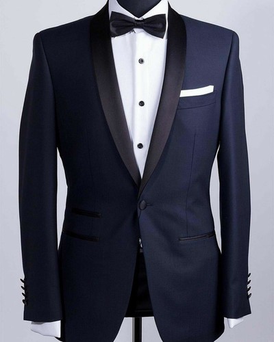 Men Blue Suits Designer Wedding Grooms 