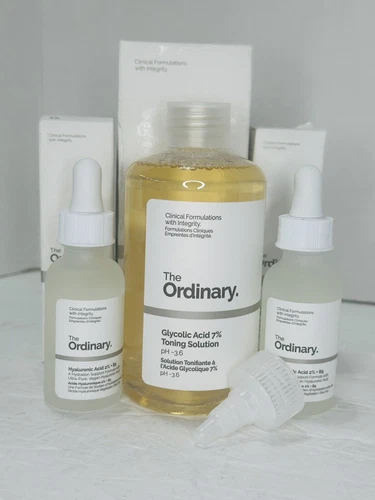 The Ordinary Face Serum Set! Glycolic Acid 7% + 2 Bottles Hyaluronic Acid 2+B5