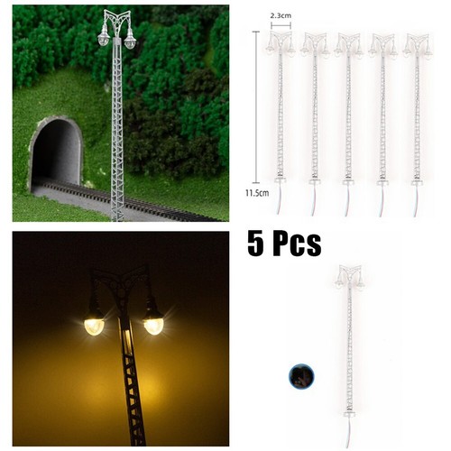 10-Pack HO Scale 1:87 Warm White LED Street Lights For Model Railway – 2.76 Inch