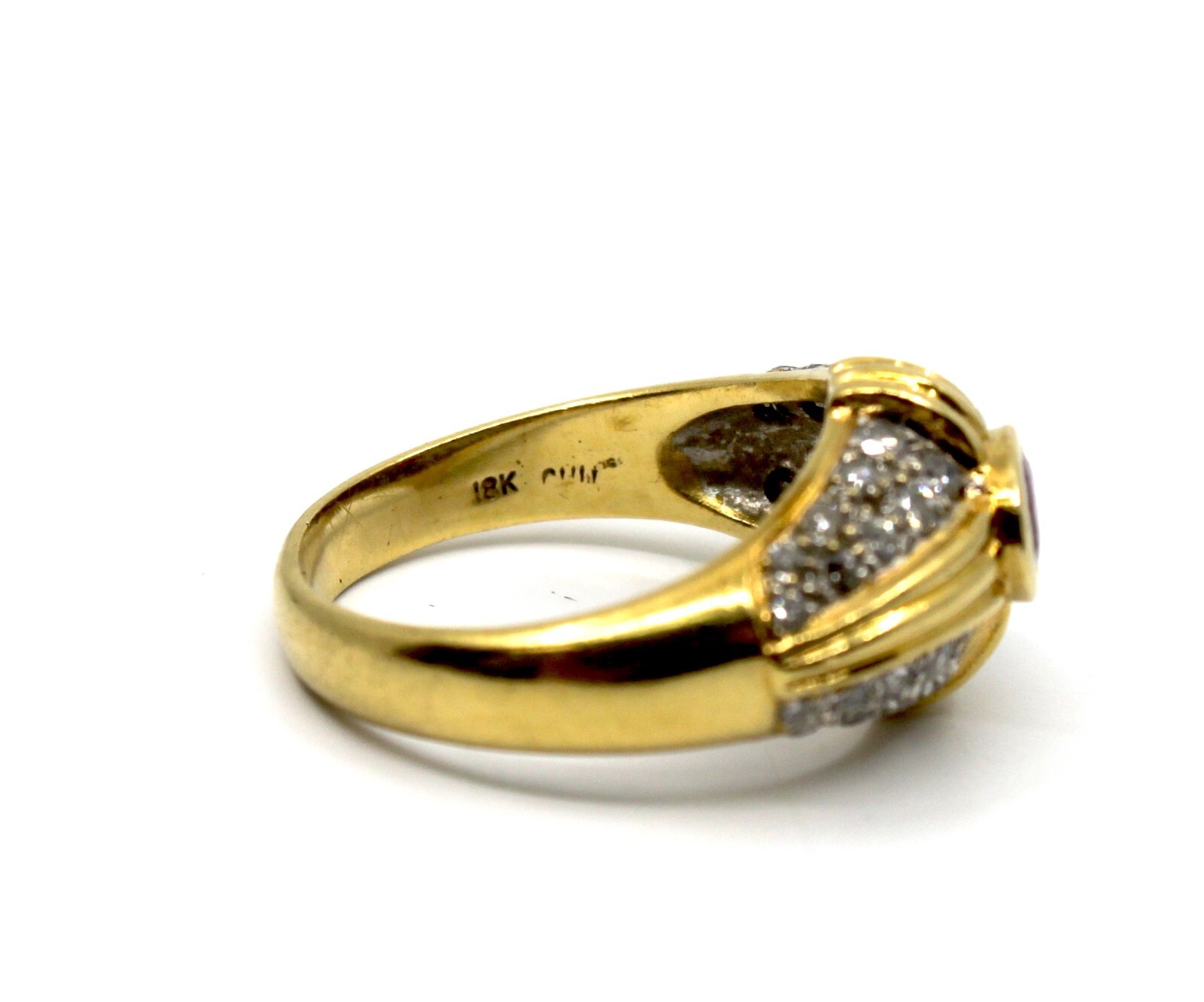 Natural Ruby and Diamonds Statement 18k Yellow Go… - image 8