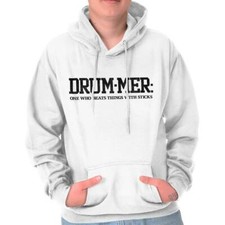 Drummer On Who Beats Things With Sticks Joke Hoodie Hooded Sweatshirt Men Women