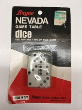 Vintage Bryco Nevada Game Table Dice 5 White Dice New in Package Made in USA