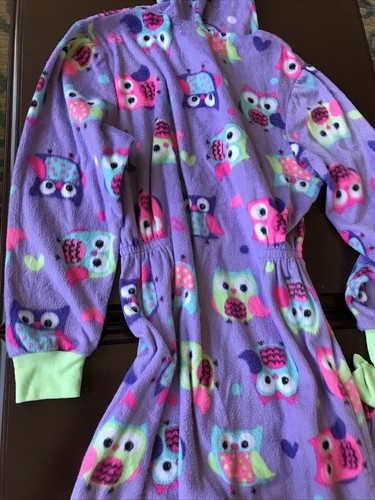 Girls One Piece Fleece Jumpsuit W Booties Size M 10/12 - Picture 11 of 14