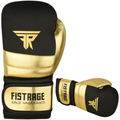 FISTRAGE Boxing Gloves Metallic Leather MMA Training Muay Thai Kick Boxing Mitts - Picture 15 of 21