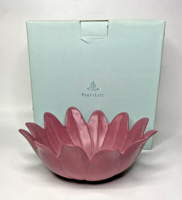 PartyLite Asian Persuasion Flower Bowl Rare Retired NIB P16B/P8736