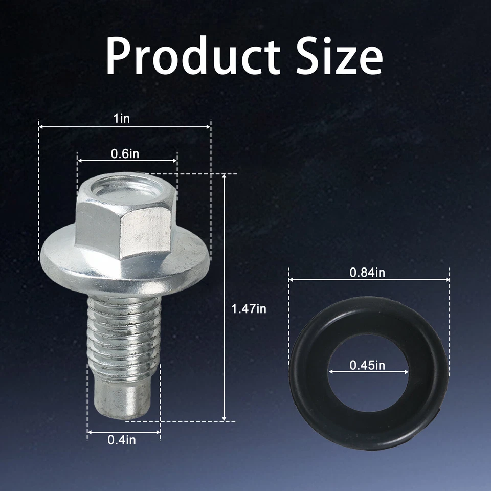 Perno de tapón de drenaje de cárter de aceite M12x1,75 3 piezas para Chevrolet Colorado Ford Transit-250 Foto 4 de 4