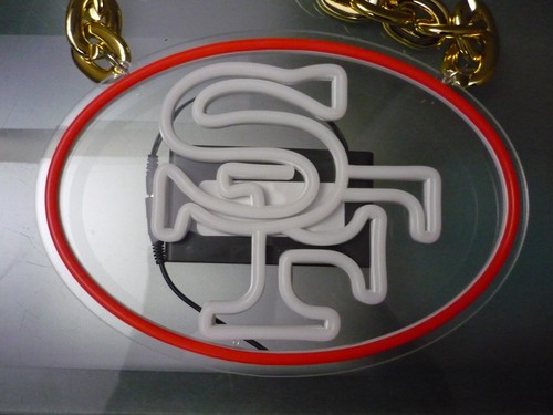 RARE BRAND NEW NFL SAN FRANCISCO 49ERS LIGHT UP NEON 17" CHAIN NECKLACE - Picture 6 of 10