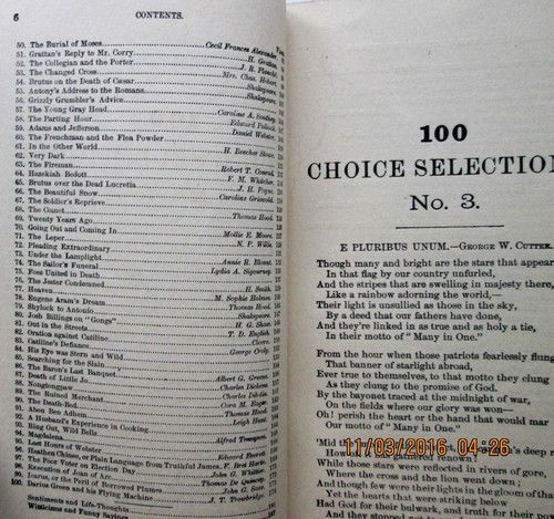 ONE HUNDRED CHOICE SELECTIONS FOR READINGS AND RECITATIONS, No. 3 - garrett 1927 - Picture 4 of 8