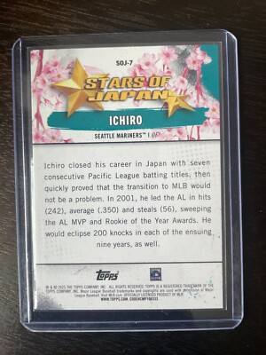 Ichiro 2025 Topps TOKYOSERIES サインカード（希少） 世界50枚限定 TOPPS 2025 Tokyo Series1 イチロー 直筆サイン