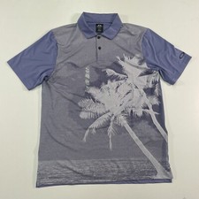 NWT 75 Mens Small Oakley Reduct Lilac Palm Trees Golf Polo Hydrolix