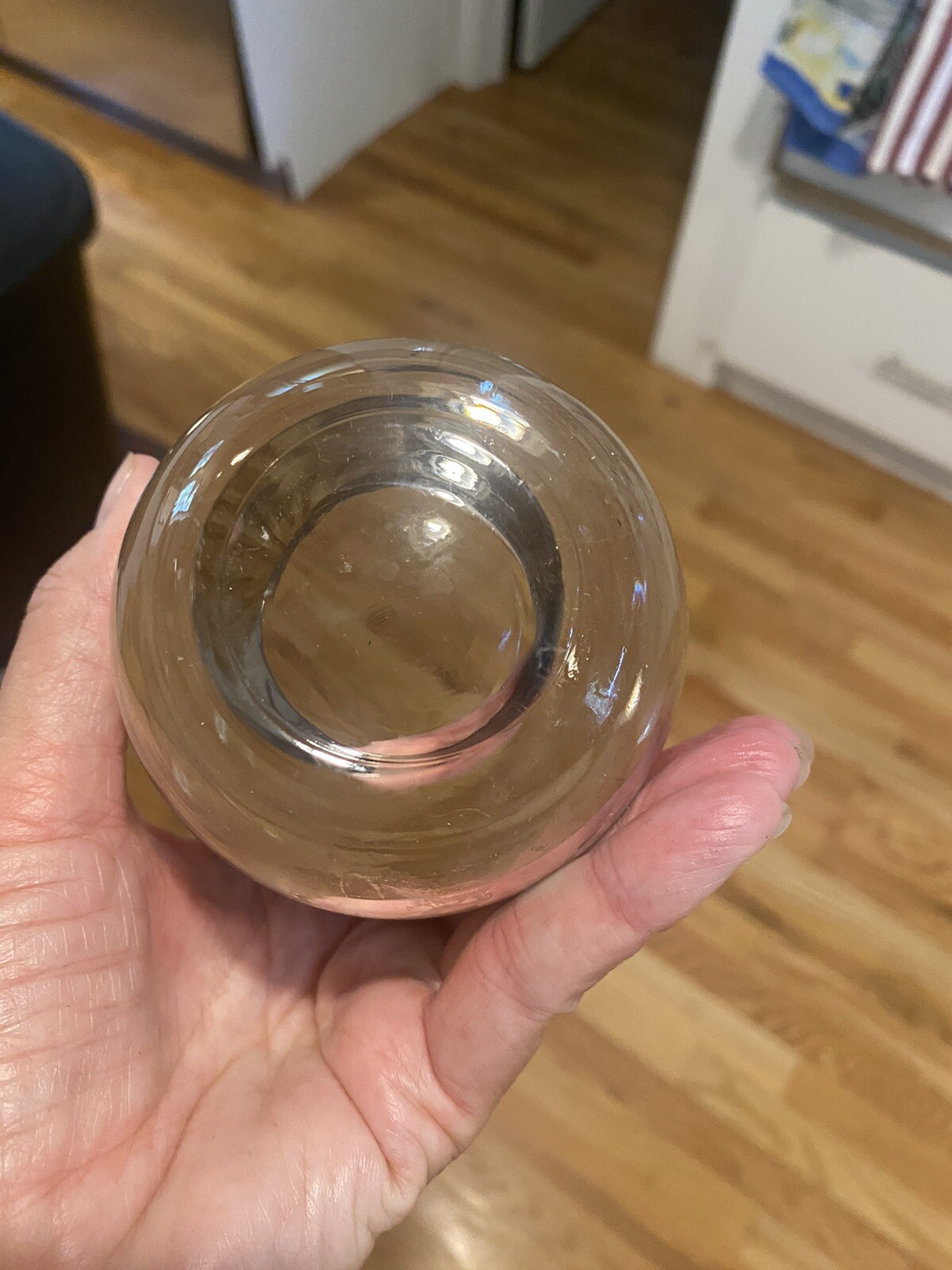 Vtg set of 5 Silver Ombre Fade Roly Poly Rocks Tumbler Glasses MCM Barware