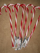 FABRYCZNIE NOWY! 6 POJEDYNCZYCH PODŚWIETLANYCH CZERWONYCH BOŻONARODZENIOWYCH CUKIEREK LASKI PODWÓRKOWE MARKERY CHODNIKOWE 27"