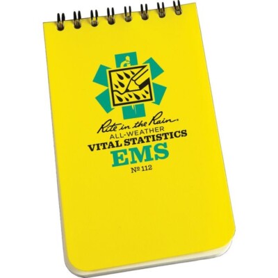 Rite In The Rain Vital EMS Stats 3X5 Yellow Polydura Cover Spiral Bound Notebook