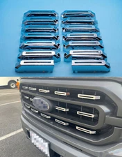 Black Front Grill Cover Trim For Ford F150 2021-2023 XLT Accessories