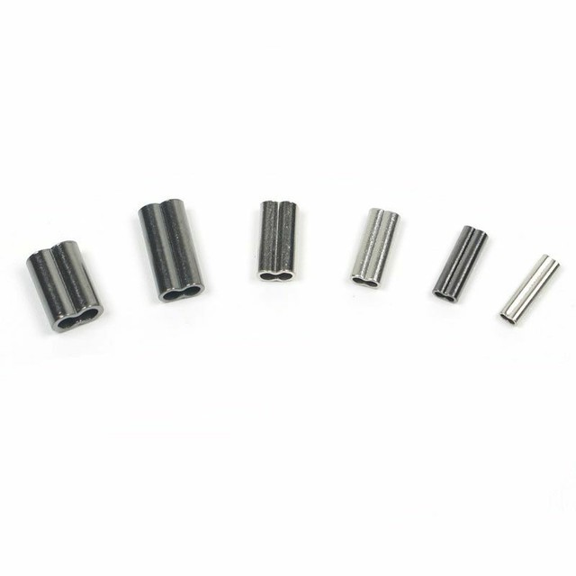 Copper Double Barrel Crimp Sleeves For Monofilament Fishing Leader Line