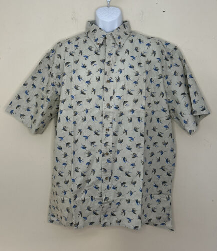 Camisa de Pesca Redington Para Hombre Algodón Manga Corta Verde Azul Mosca Pez NUEVA Talla L - Imagen 2 de 7