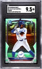 2023 Bowman Draft #BDC-181 Dylan Campbell Chrome Lunar Glow Refractor SGC 9.5
