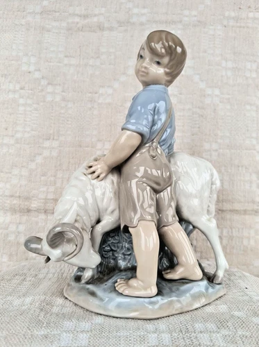 LLADRO,  Boy with Goat, Boy with Ram