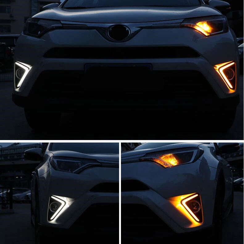For Toyota RAV4 2016 2017 2018 Front Bumper Side LED DRLs Daytime Running Light - Image 2 of 4