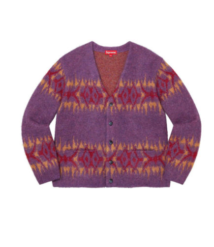 Supreme Abstract Stripe Cardigan Plum XL Purple Red Tribal Supreme Abstract Stripe Cardigan Plum XL Purple Red Tribal