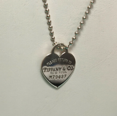 Return to Tiffany Large Heart Tag Pendant Charm 34
