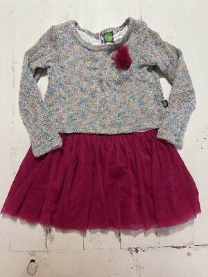 girls dollie & me sweater dress pink bottom multi color top. Size 5T