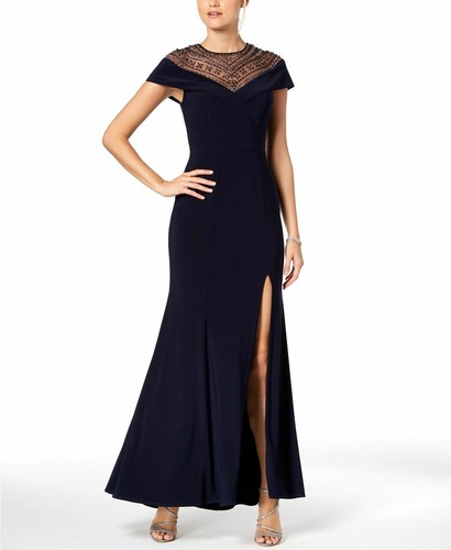 New $459 Xscape Womens Blue Beaded 
