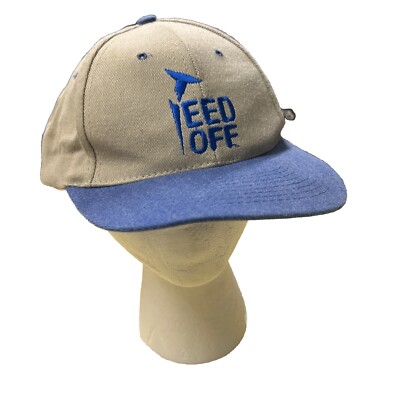 Vintage Nissin Hat TEED OFF Golf Cap Trucker Blue Tan Snapback NWOT