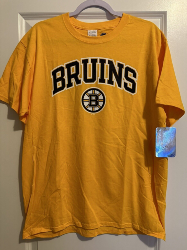 Boston Bruins NHL Yellow Team Logo Krótki rękaw T-shirt Rozmiar Dorosły XLarge NOWY! - Zdjęcie 1 z 5