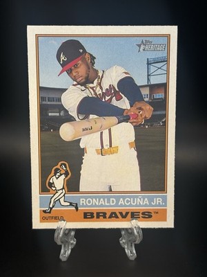 2025 Topps Heritage Flipped Bat Variation Ronald Acuna Jr SP Atlanta Braves #367