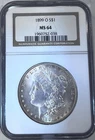 1899 O MORGAN 90% SILVER $1 DOLLAR NGC MS64 COIN NICE RIM TONING