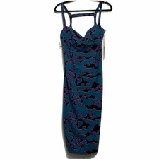 Leith Teal & Purple Bodycon Dress sexy‎ back straps NWT Women’s S