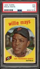 1959 Topps #50 Willie Mays Giants HOF PSA 7 NM Near Mint