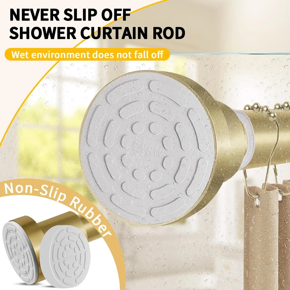 Barra de cortina de ducha ajustable sin óxido 36-68 pulgadas (3-5,6 pies) Foto 2 de 4