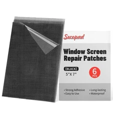 5" x 7" Black/Grey Screen Repair Kit, 6 PCS Window Screen Patch Repair Tape f...